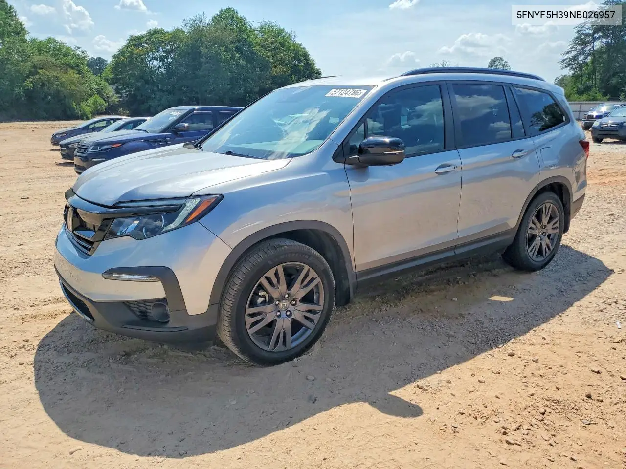 2022 Honda Pilot Sport VIN: 5FNYF5H39NB026957 Lot: 57124786