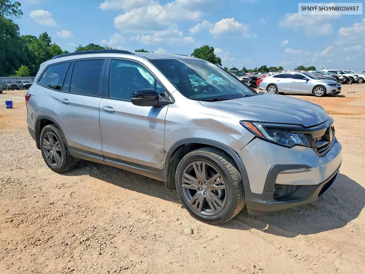 2022 Honda Pilot Sport VIN: 5FNYF5H39NB026957 Lot: 57124786