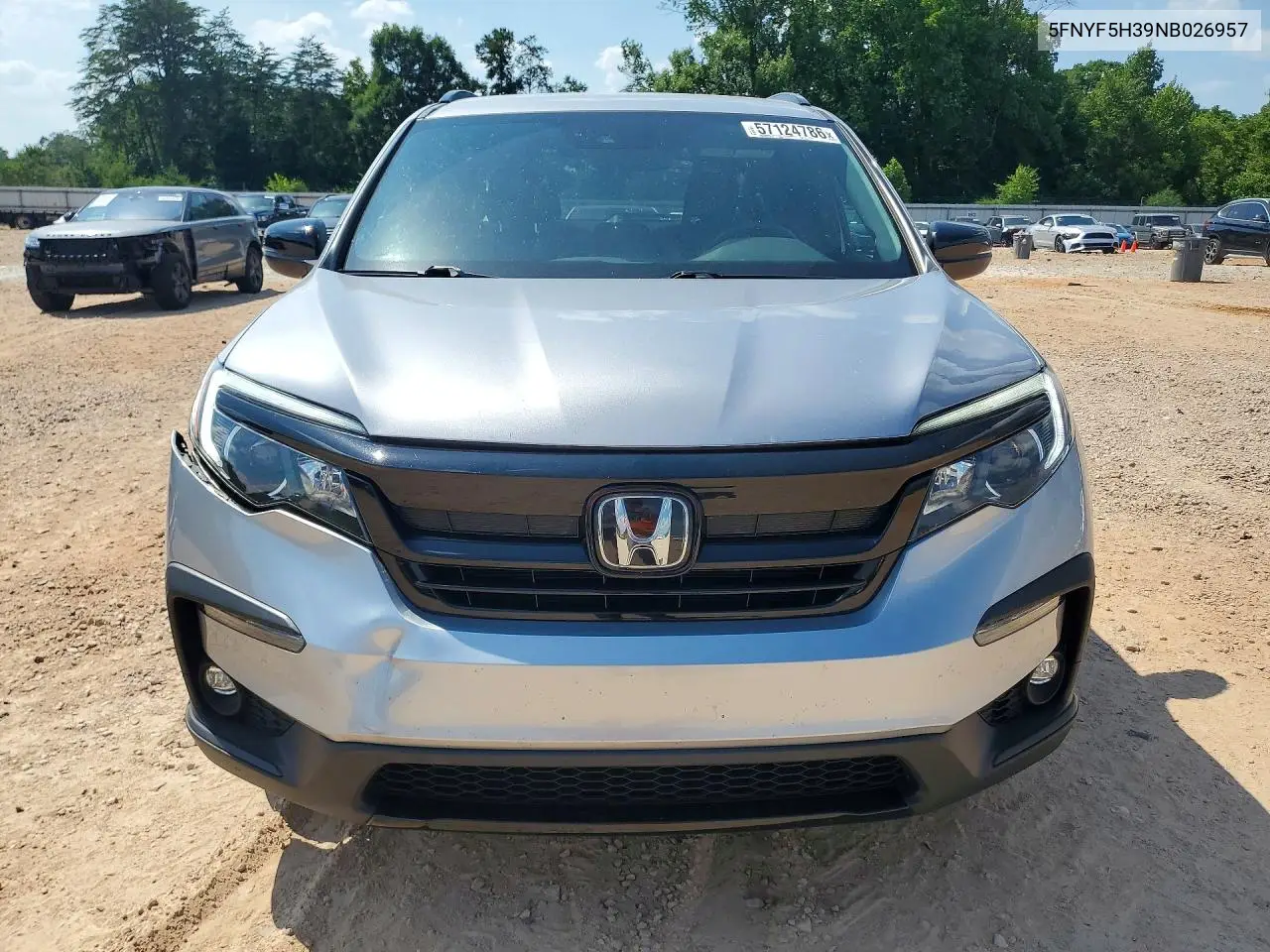 2022 Honda Pilot Sport VIN: 5FNYF5H39NB026957 Lot: 57124786