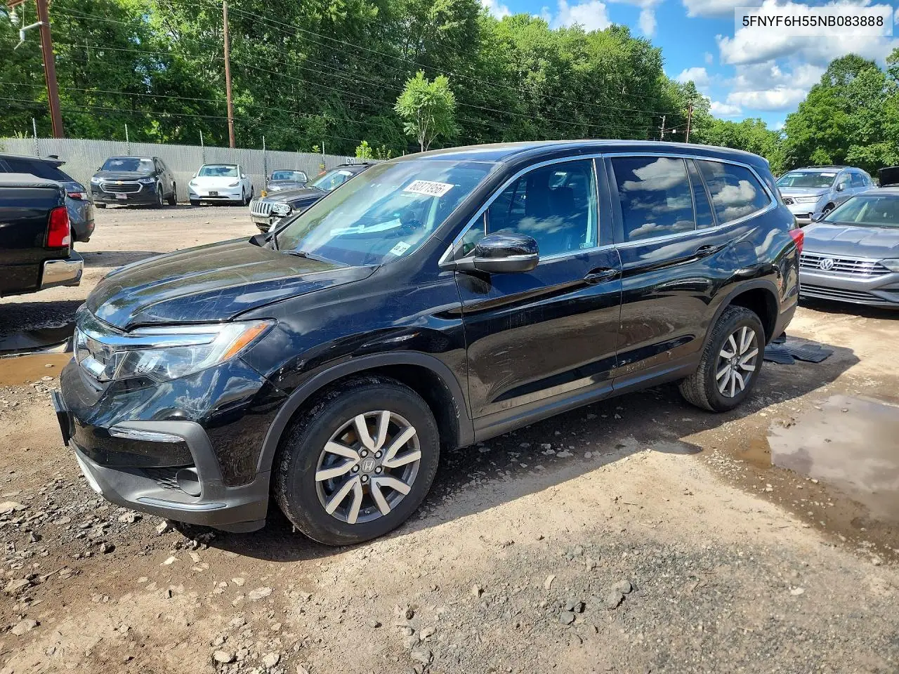 2022 Honda Pilot Exl VIN: 5FNYF6H55NB083888 Lot: 60371956