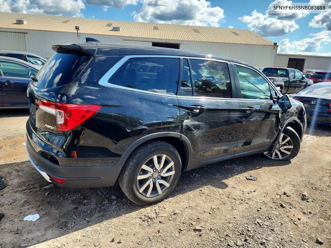 2022 Honda Pilot Exl VIN: 5FNYF6H55NB083888 Lot: 60371956