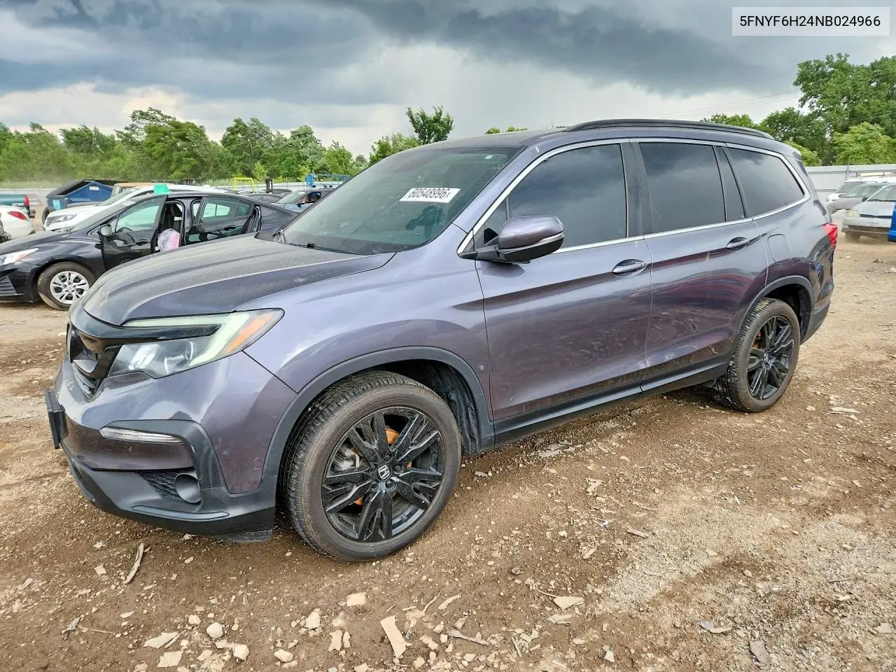 2022 Honda Pilot Se VIN: 5FNYF6H24NB024966 Lot: 60548996