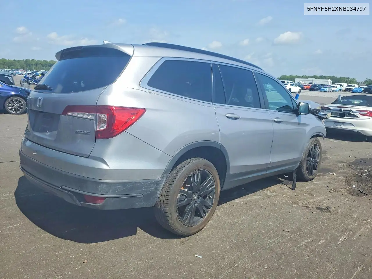 2022 Honda Pilot Se VIN: 5FNYF5H2XNB034797 Lot: 60791536