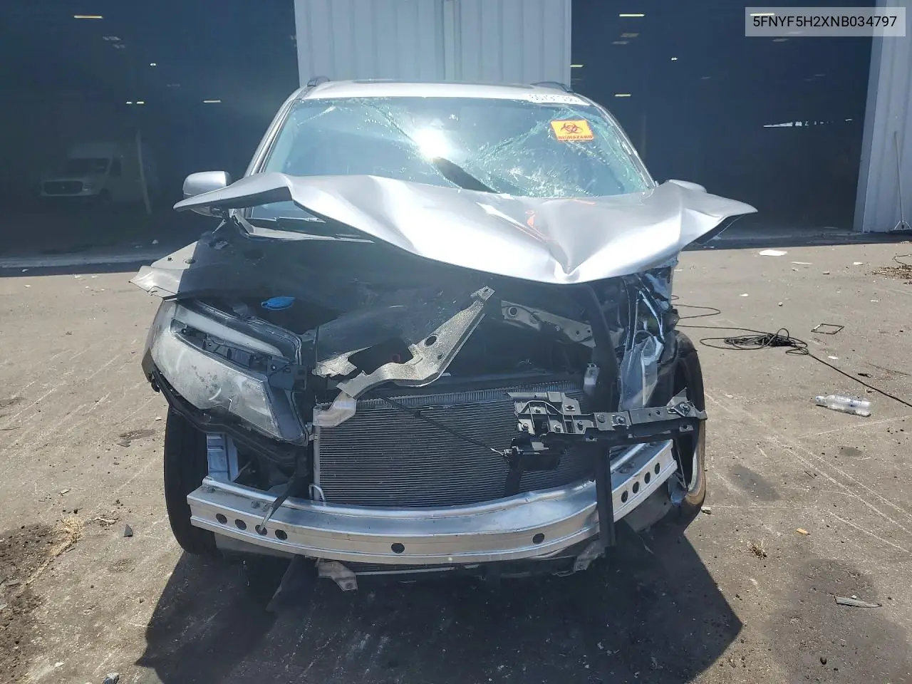 2022 Honda Pilot Se VIN: 5FNYF5H2XNB034797 Lot: 60791536