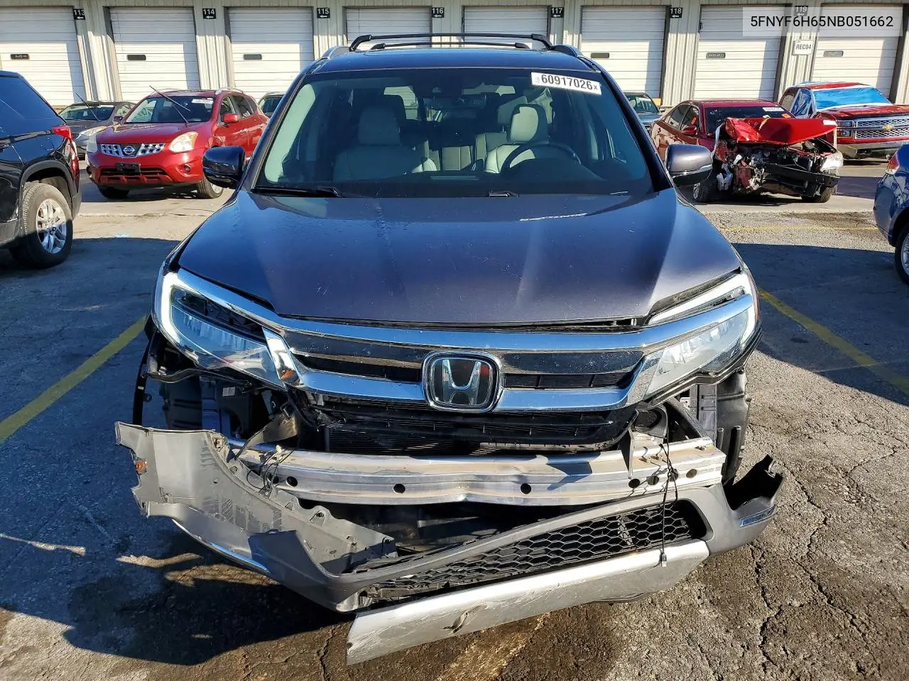 2022 Honda Pilot Touring VIN: 5FNYF6H65NB051662 Lot: 60917026