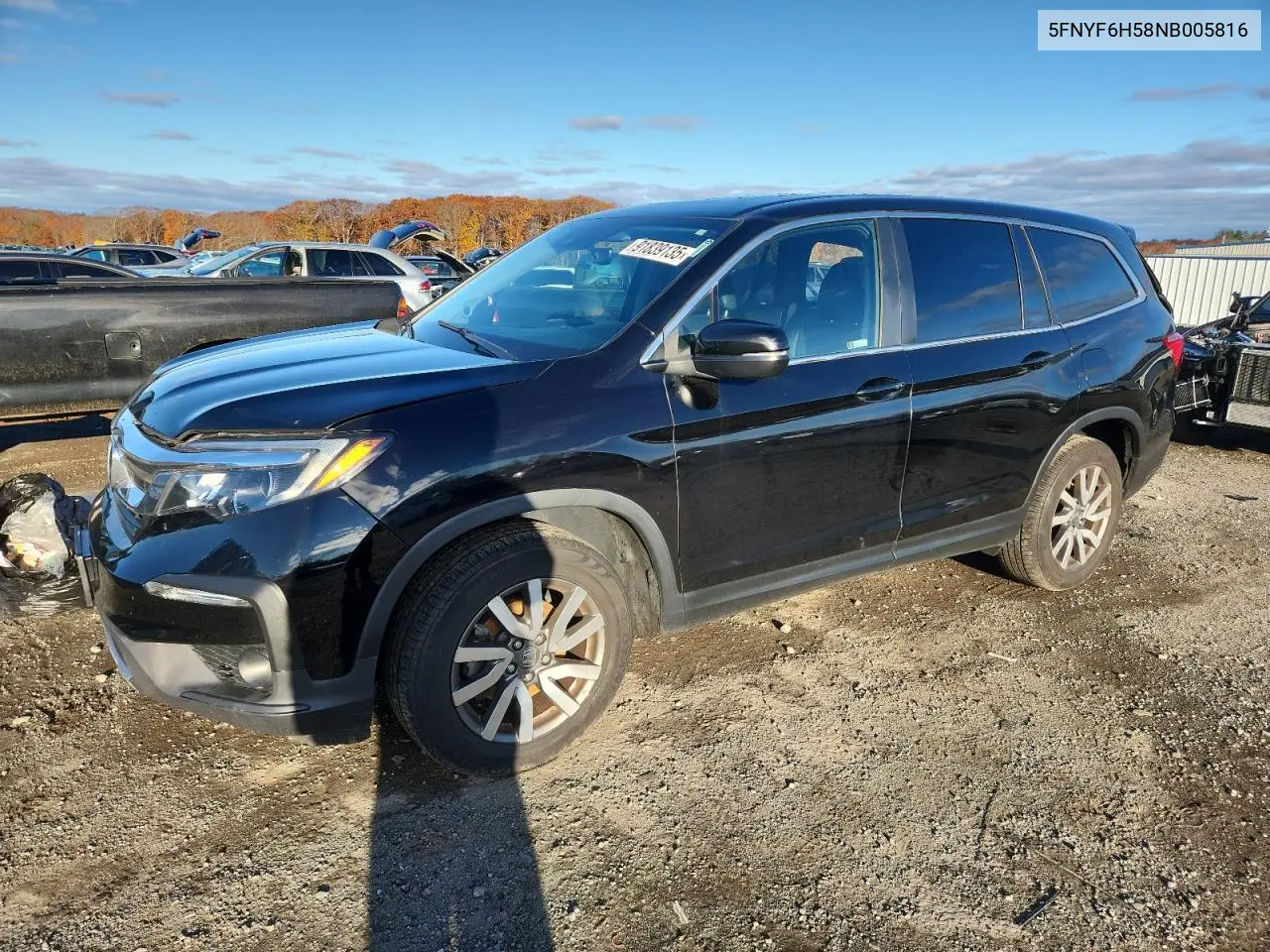 5FNYF6H58NB005816 2022 Honda Pilot Exl