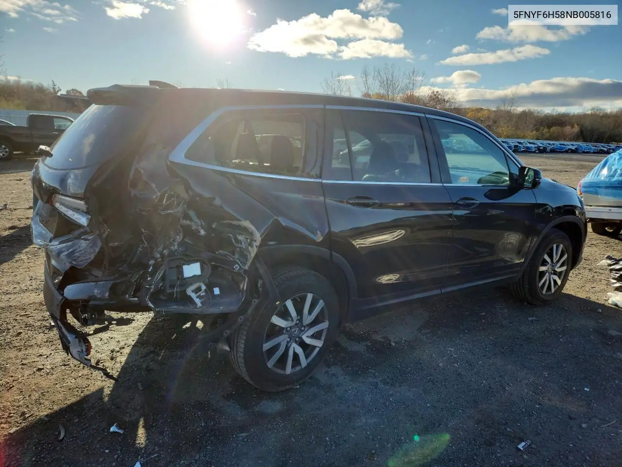 5FNYF6H58NB005816 2022 Honda Pilot Exl
