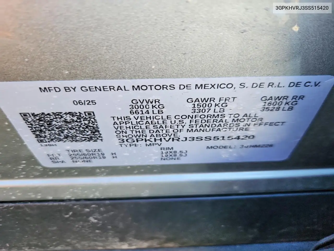 2025 Honda Prologue Ex VIN: 3GPKHVRJ3SS515420 Lot: 41591236