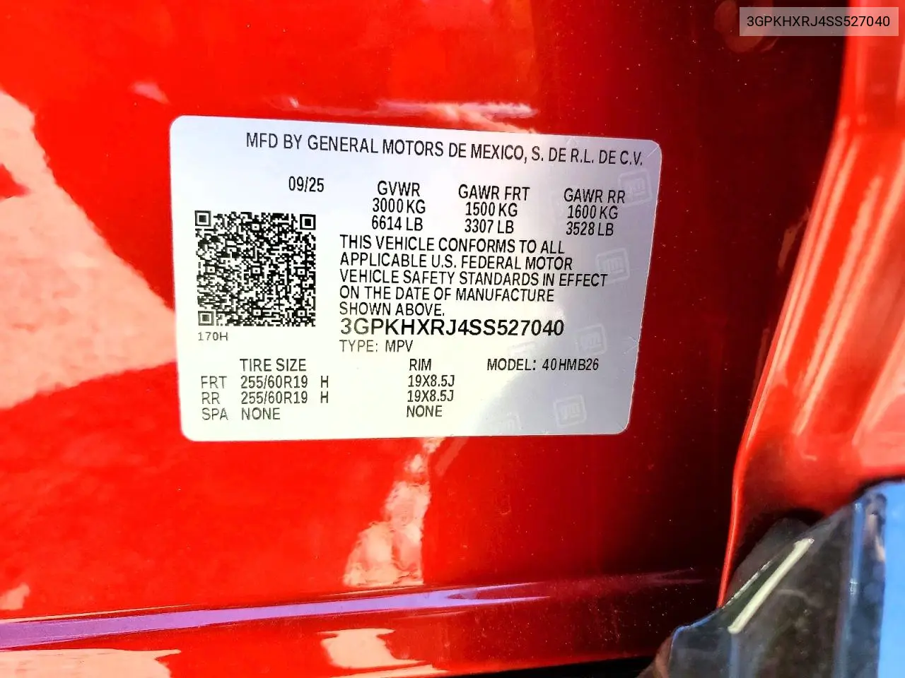 2025 Honda Prologue Tour VIN: 3GPKHXRJ4SS527040 Lot: 57411326