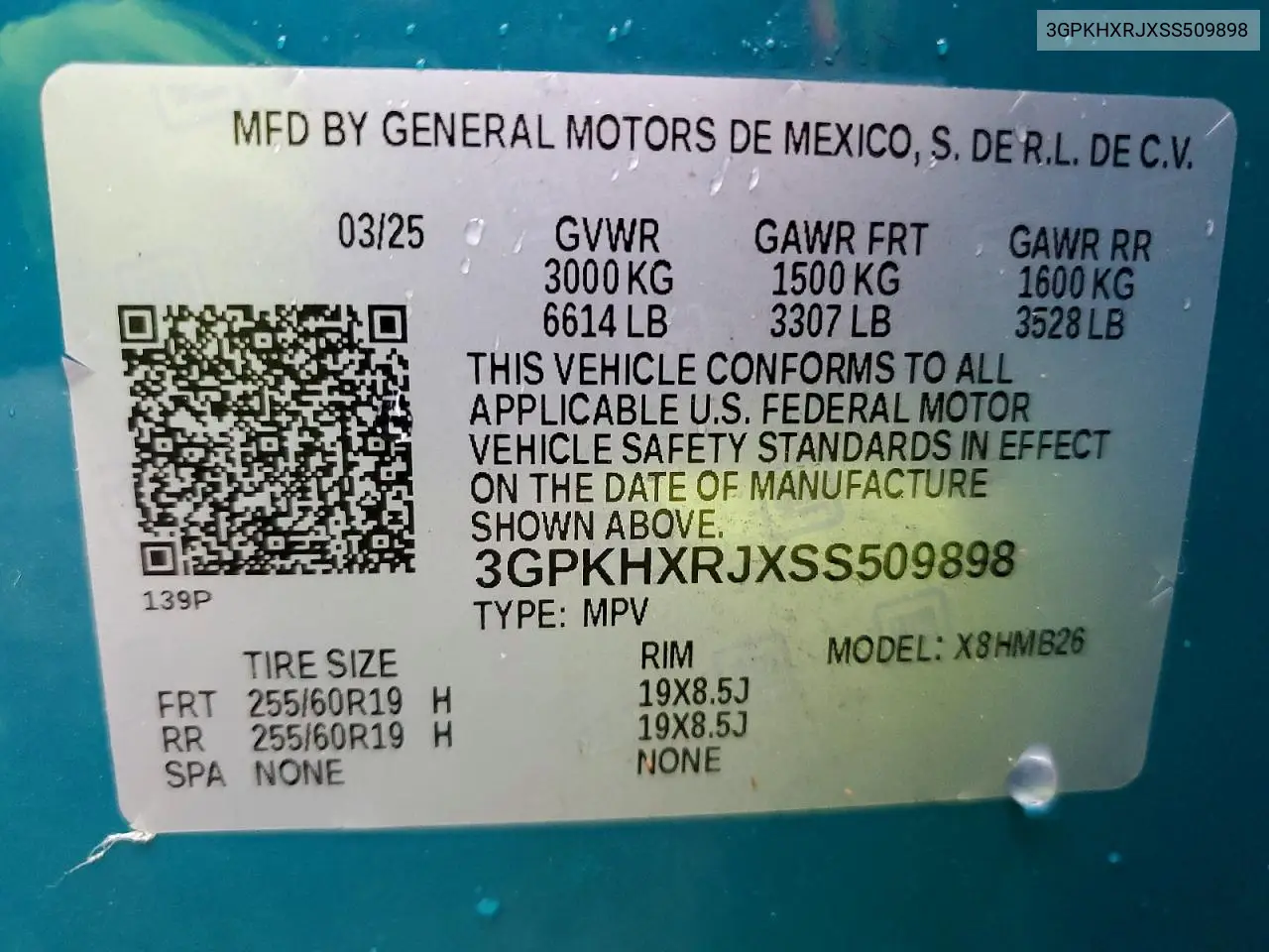 2025 Honda Prologue Tour VIN: 3GPKHXRJXSS509898 Lot: 76625565