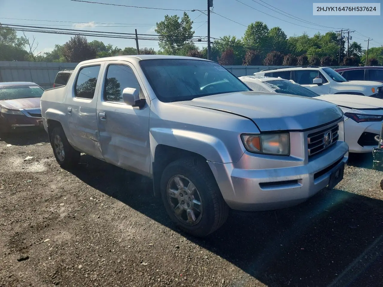 2006 Honda Ridgeline Rts VIN: 2HJYK16476H537624 Lot: 59855596