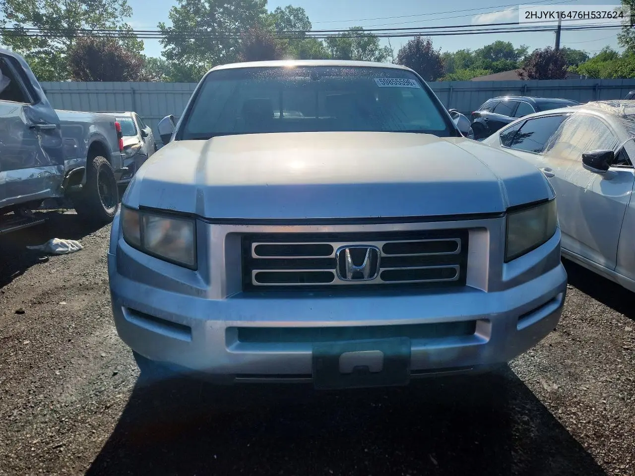 2006 Honda Ridgeline Rts VIN: 2HJYK16476H537624 Lot: 59855596