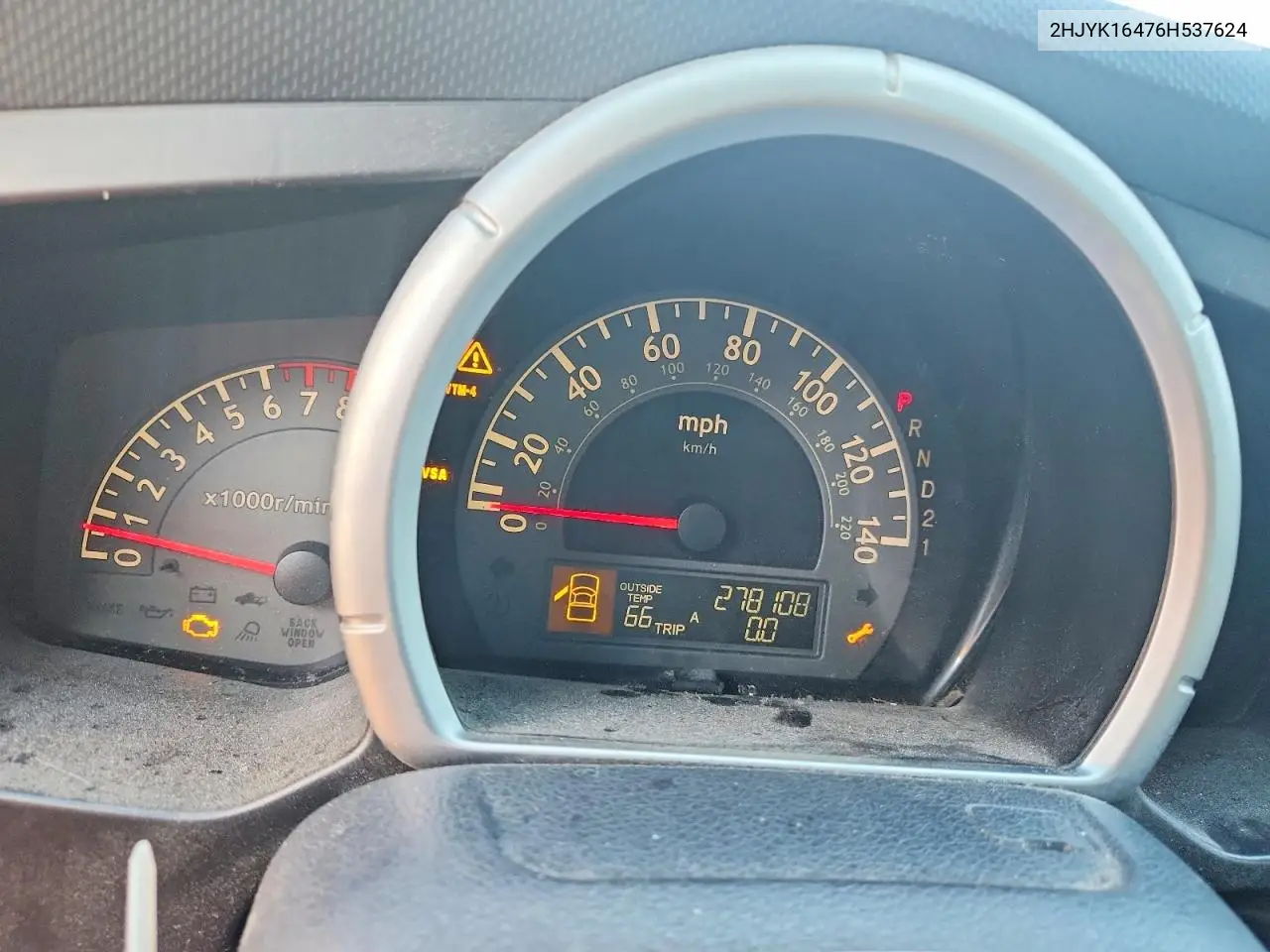 2006 Honda Ridgeline Rts VIN: 2HJYK16476H537624 Lot: 59855596