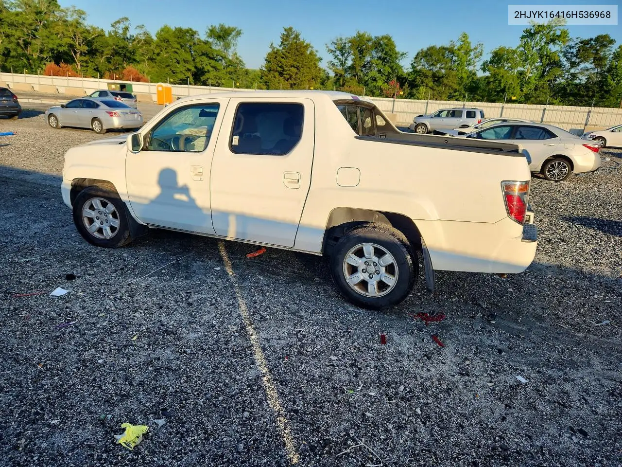 2006 Honda Ridgeline Rts VIN: 2HJYK16416H536968 Lot: 59947926