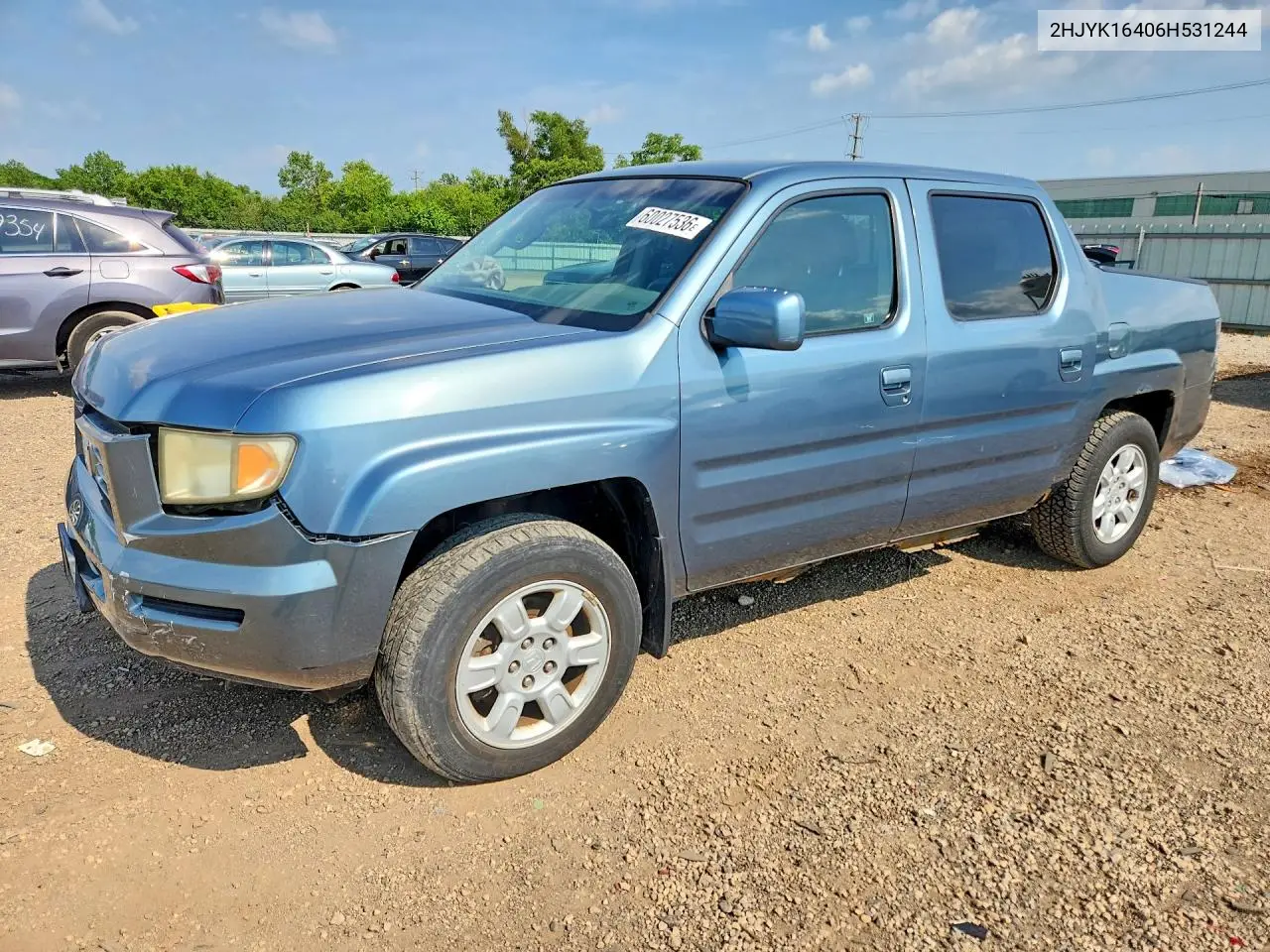 2006 Honda Ridgeline Rts VIN: 2HJYK16406H531244 Lot: 60027536