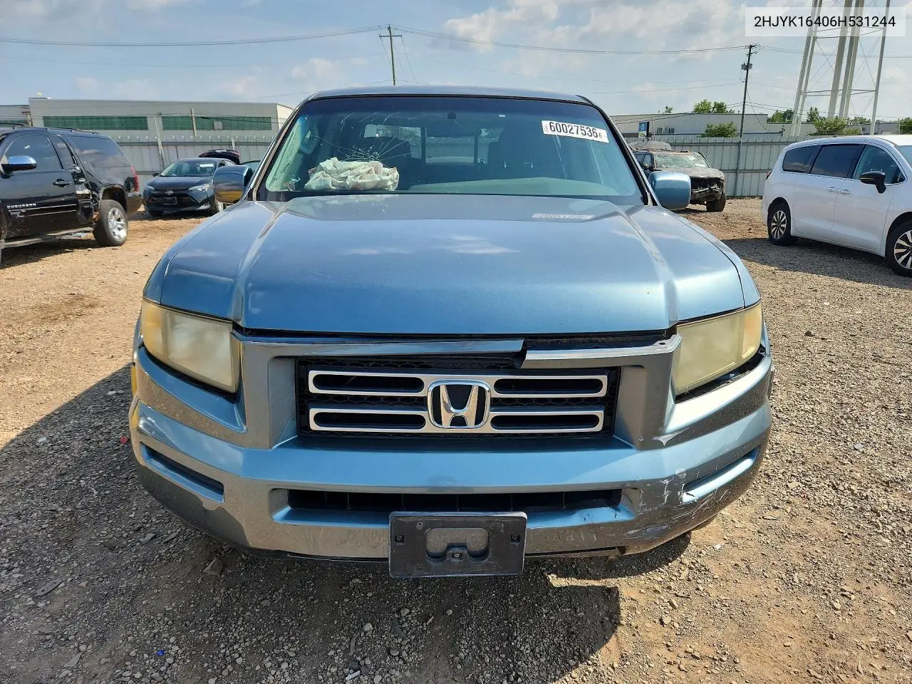 2006 Honda Ridgeline Rts VIN: 2HJYK16406H531244 Lot: 60027536