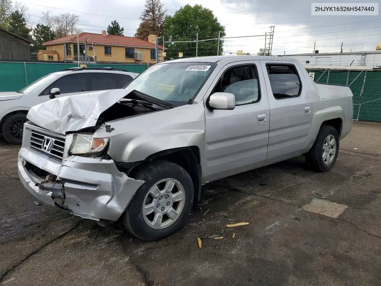 2006 Honda Ridgeline Rtl VIN: 2HJYK16526H547440 Lot: 60495526