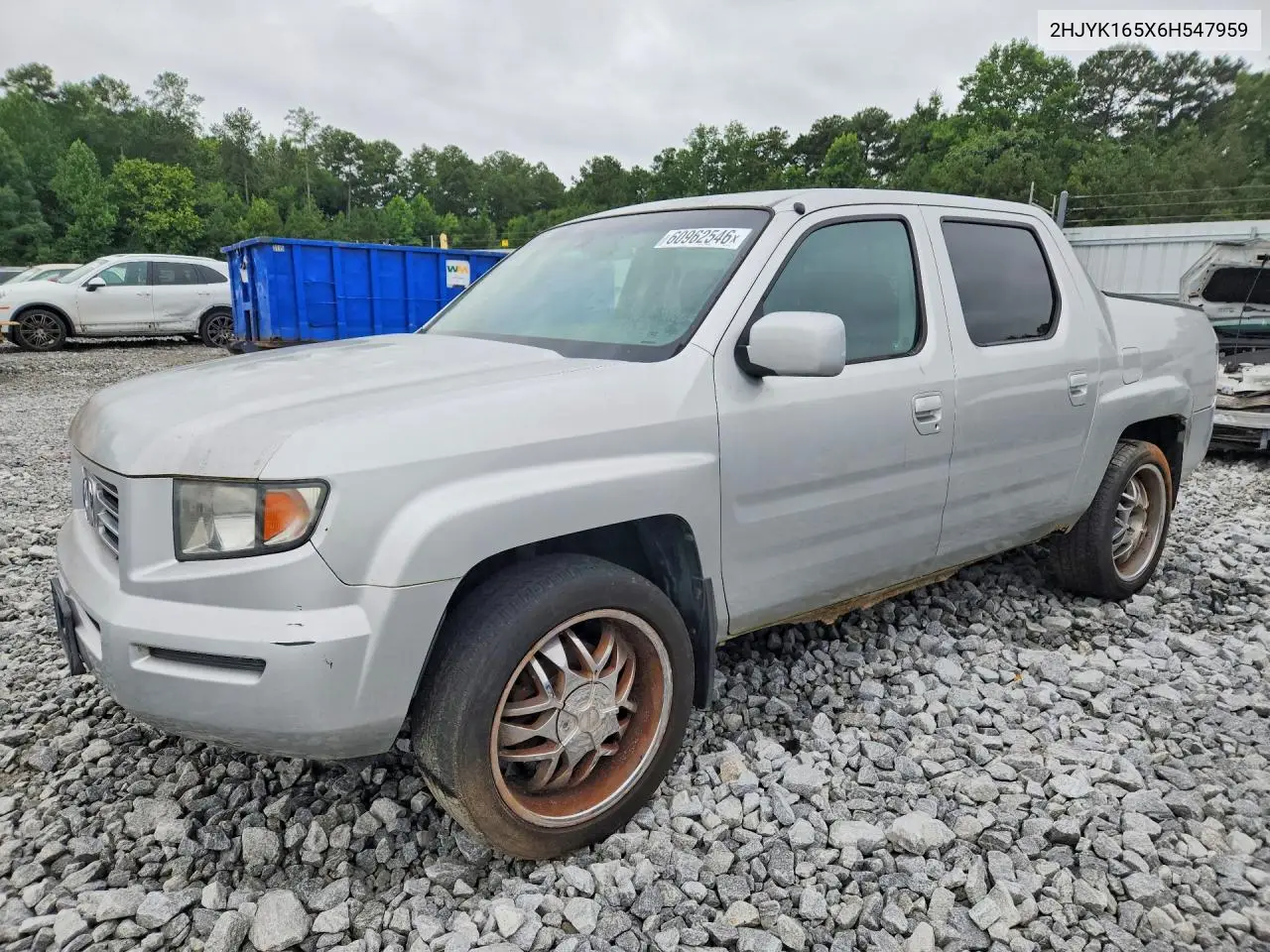 2006 Honda Ridgeline Rtl VIN: 2HJYK165X6H547959 Lot: 60962546
