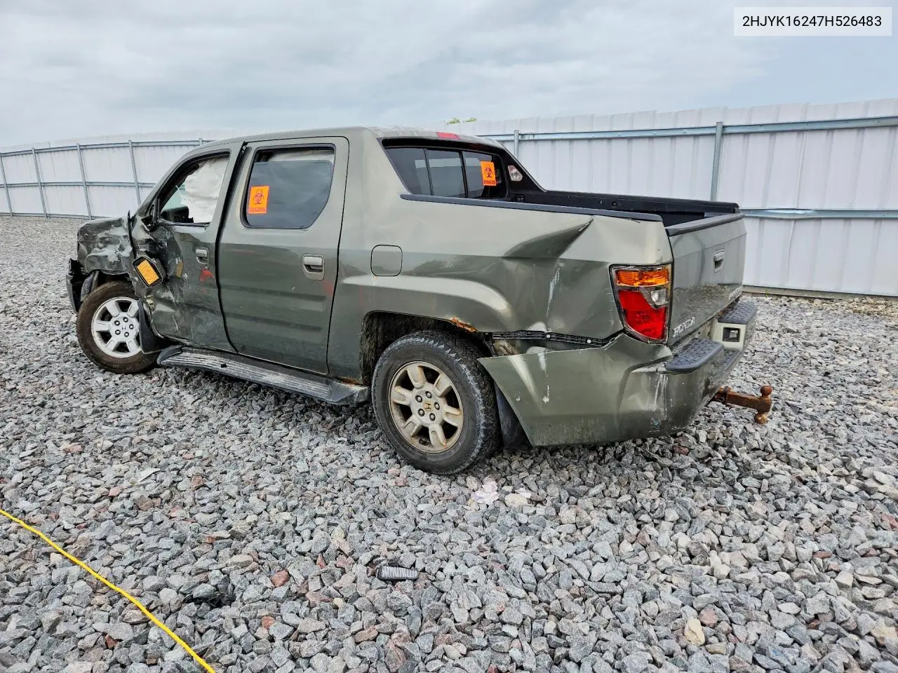 2007 Honda Ridgeline Rt VIN: 2HJYK16427H526483 Lot: 56651366