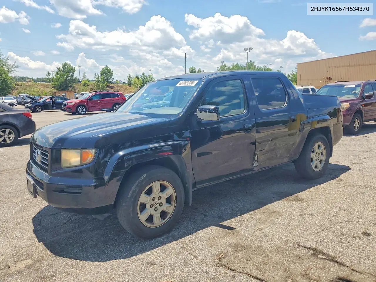 2007 Honda Ridgeline Rtl VIN: 2HJYK16567H534370 Lot: 60763986