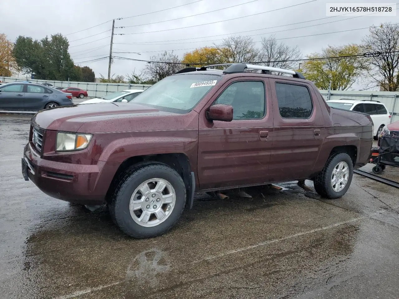 2HJYK16578H518728 2008 Honda Ridgeline Rtl