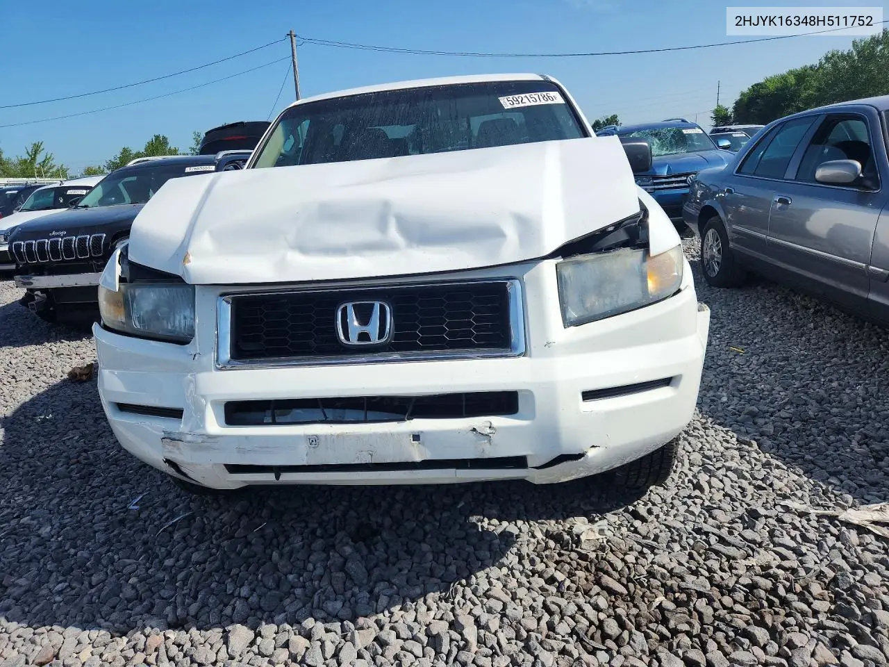 2008 Honda Ridgeline Rtx VIN: 2HJYK16348H511752 Lot: 59215786