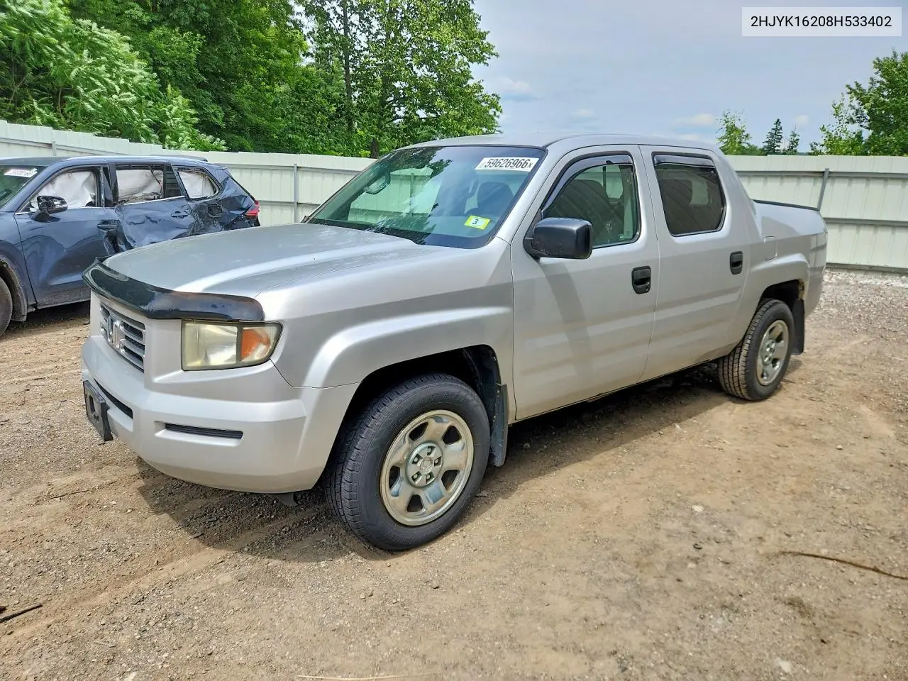 2008 Honda Ridgeline Rt VIN: 2HJYK16208H533402 Lot: 59626966
