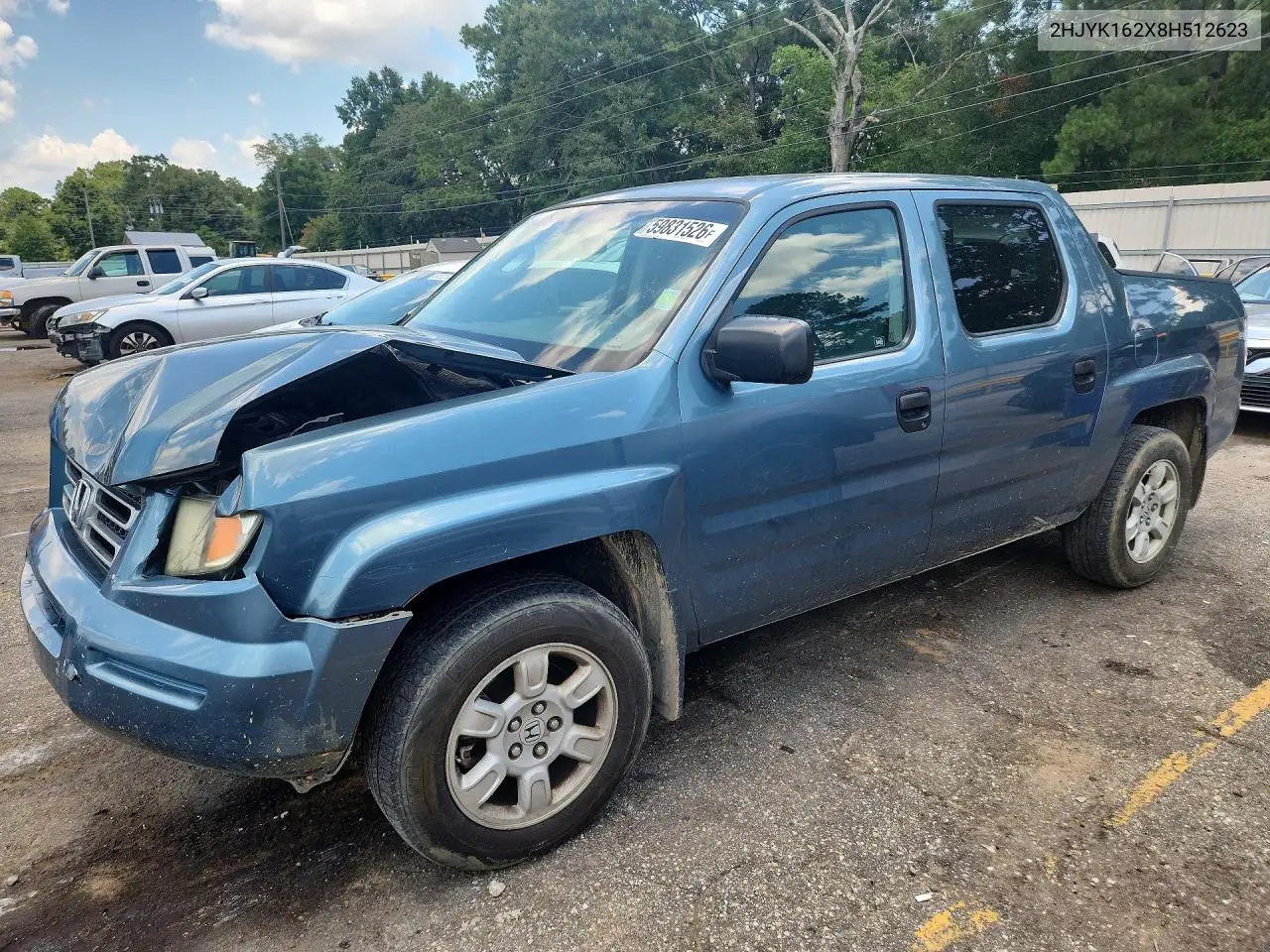 2008 Honda Ridgeline Rt VIN: 2HJYK162X8H512623 Lot: 59831526