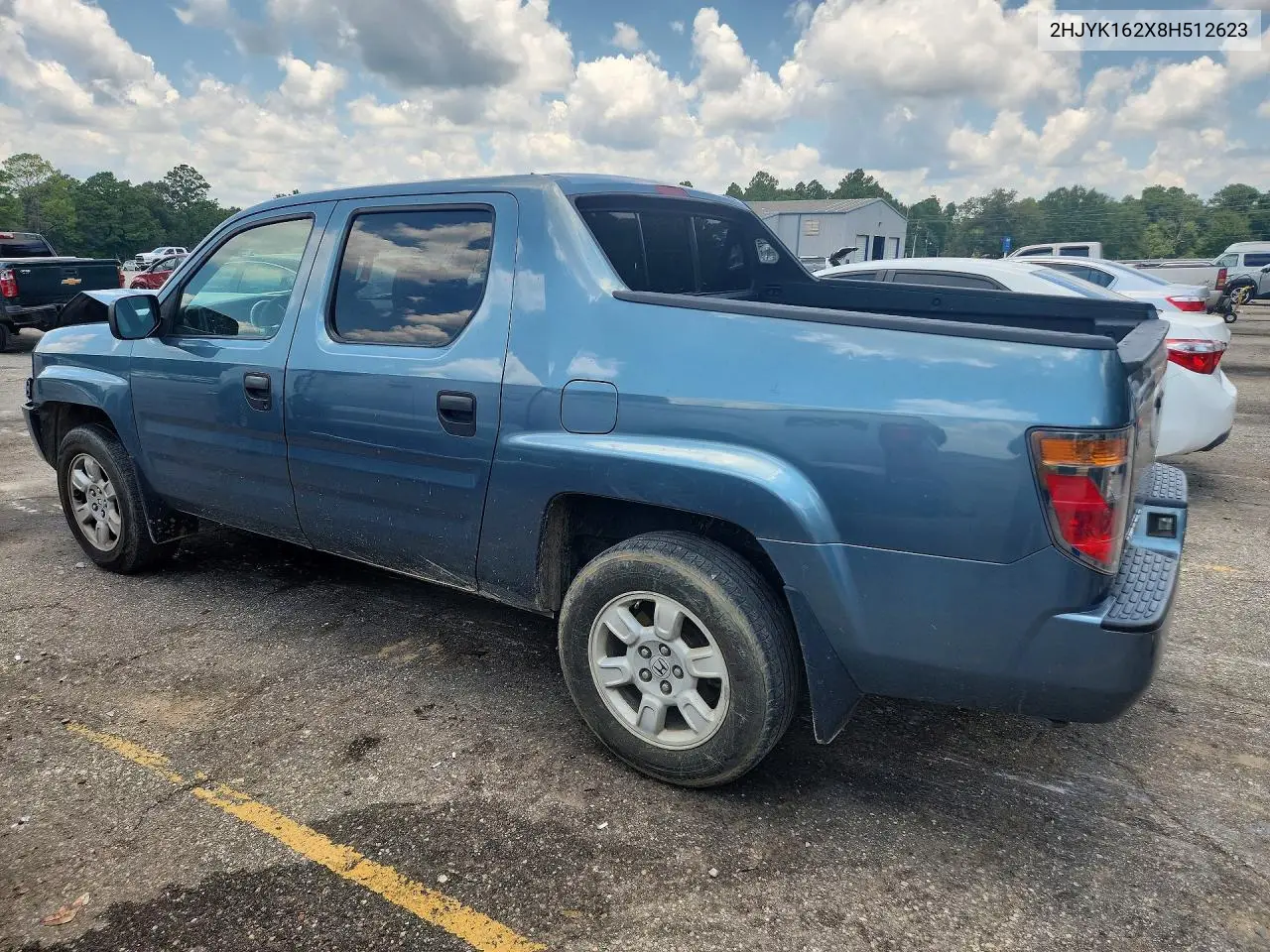 2008 Honda Ridgeline Rt VIN: 2HJYK162X8H512623 Lot: 59831526