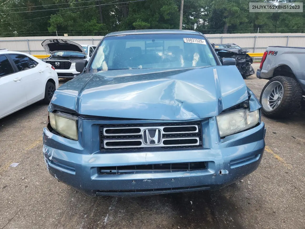 2008 Honda Ridgeline Rt VIN: 2HJYK162X8H512623 Lot: 59831526