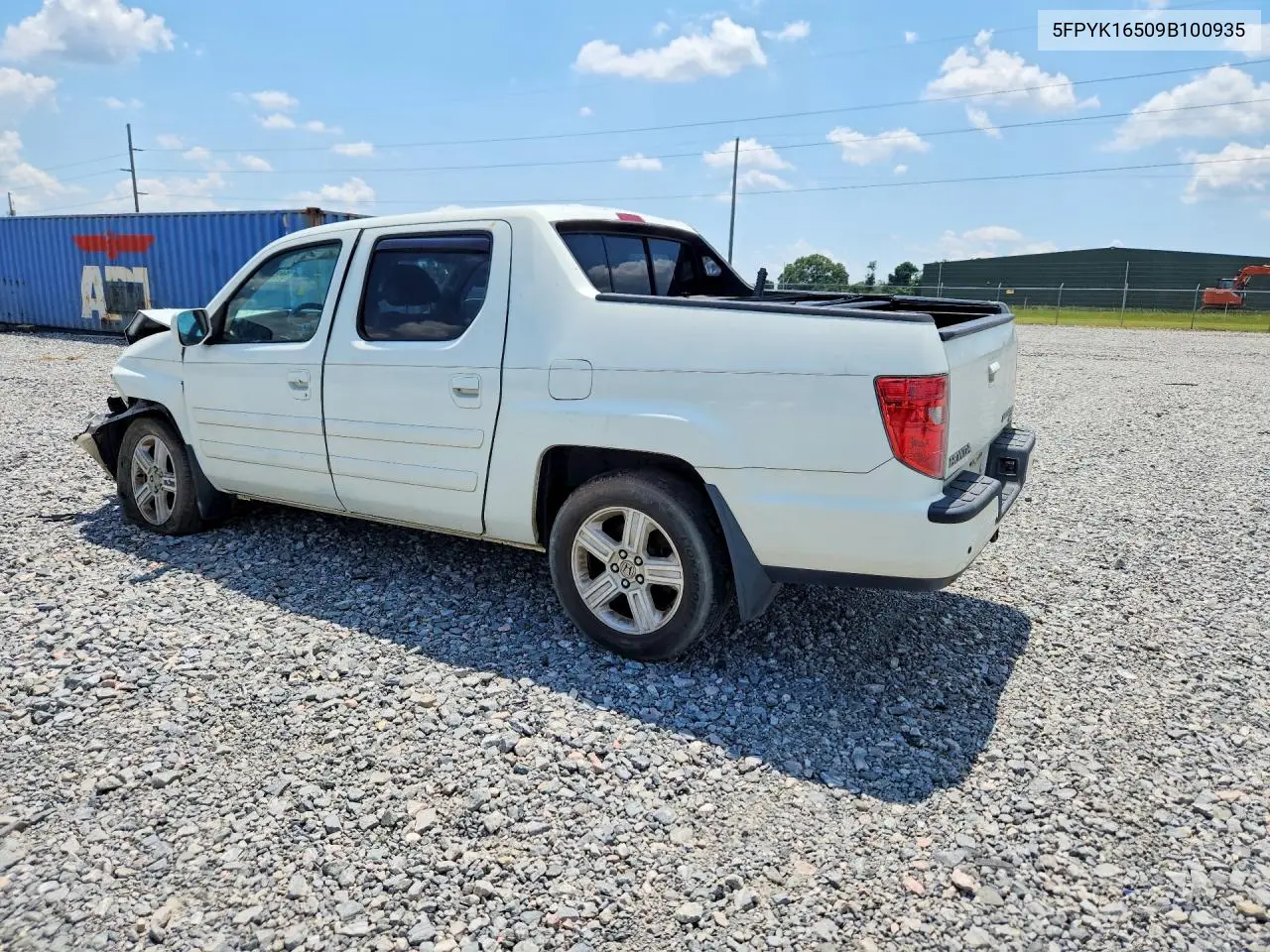 2009 Honda Ridgeline Rtl VIN: 5FPYK16509B100935 Lot: 59327366