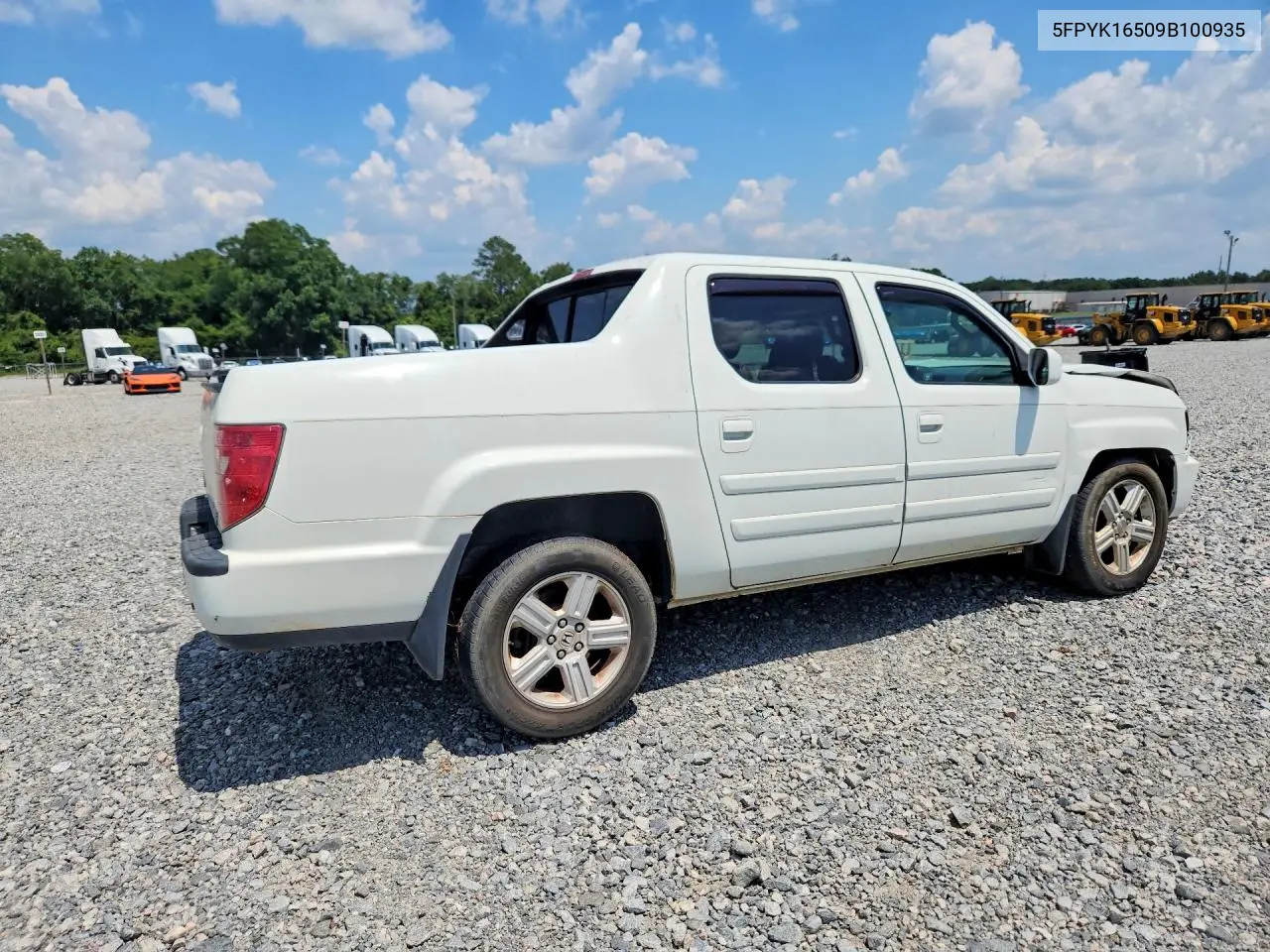 2009 Honda Ridgeline Rtl VIN: 5FPYK16509B100935 Lot: 59327366