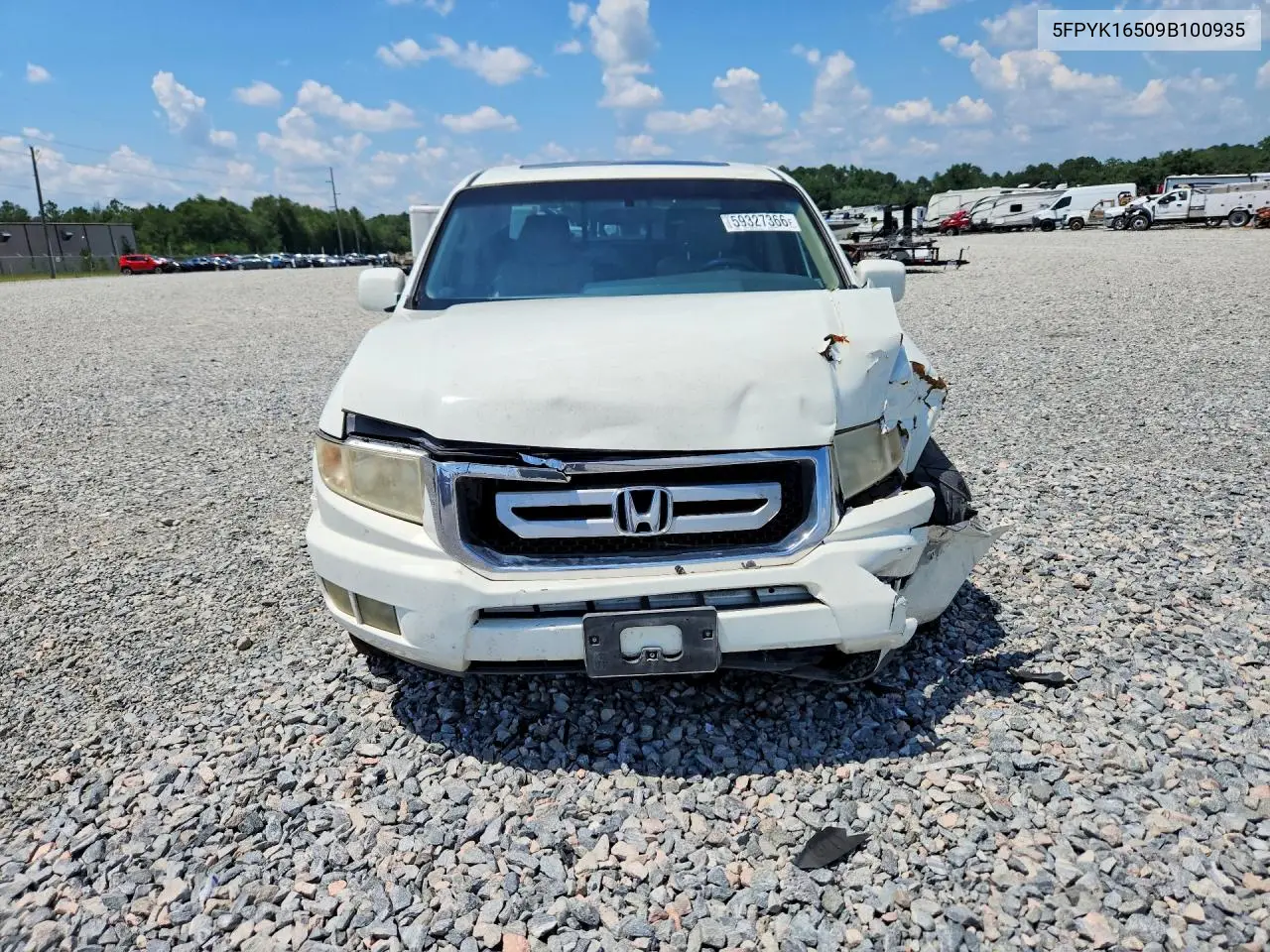 2009 Honda Ridgeline Rtl VIN: 5FPYK16509B100935 Lot: 59327366