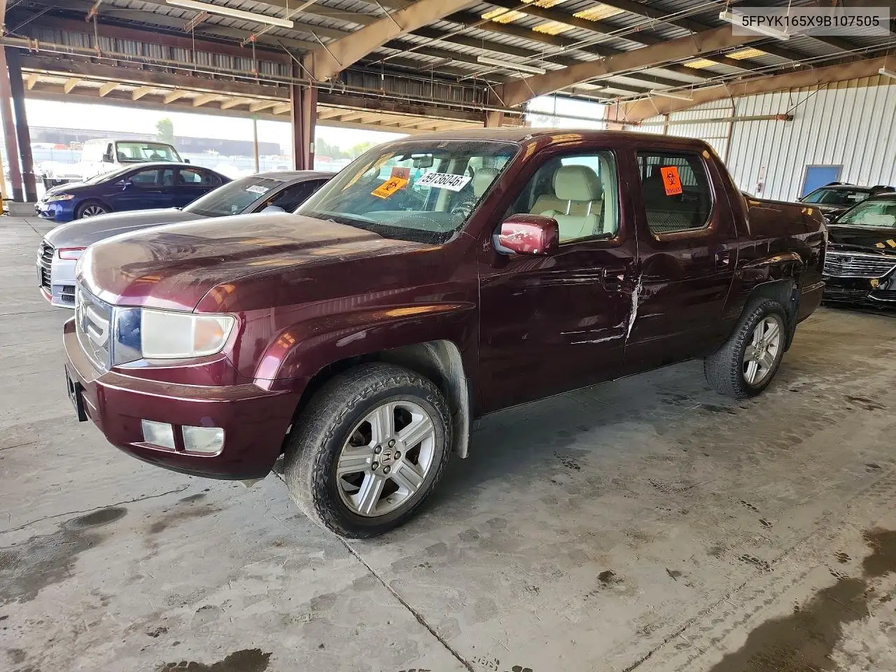 2009 Honda Ridgeline Rtl VIN: 5FPYK165X9B107505 Lot: 59736046