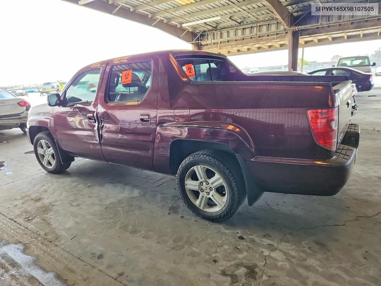 2009 Honda Ridgeline Rtl VIN: 5FPYK165X9B107505 Lot: 59736046