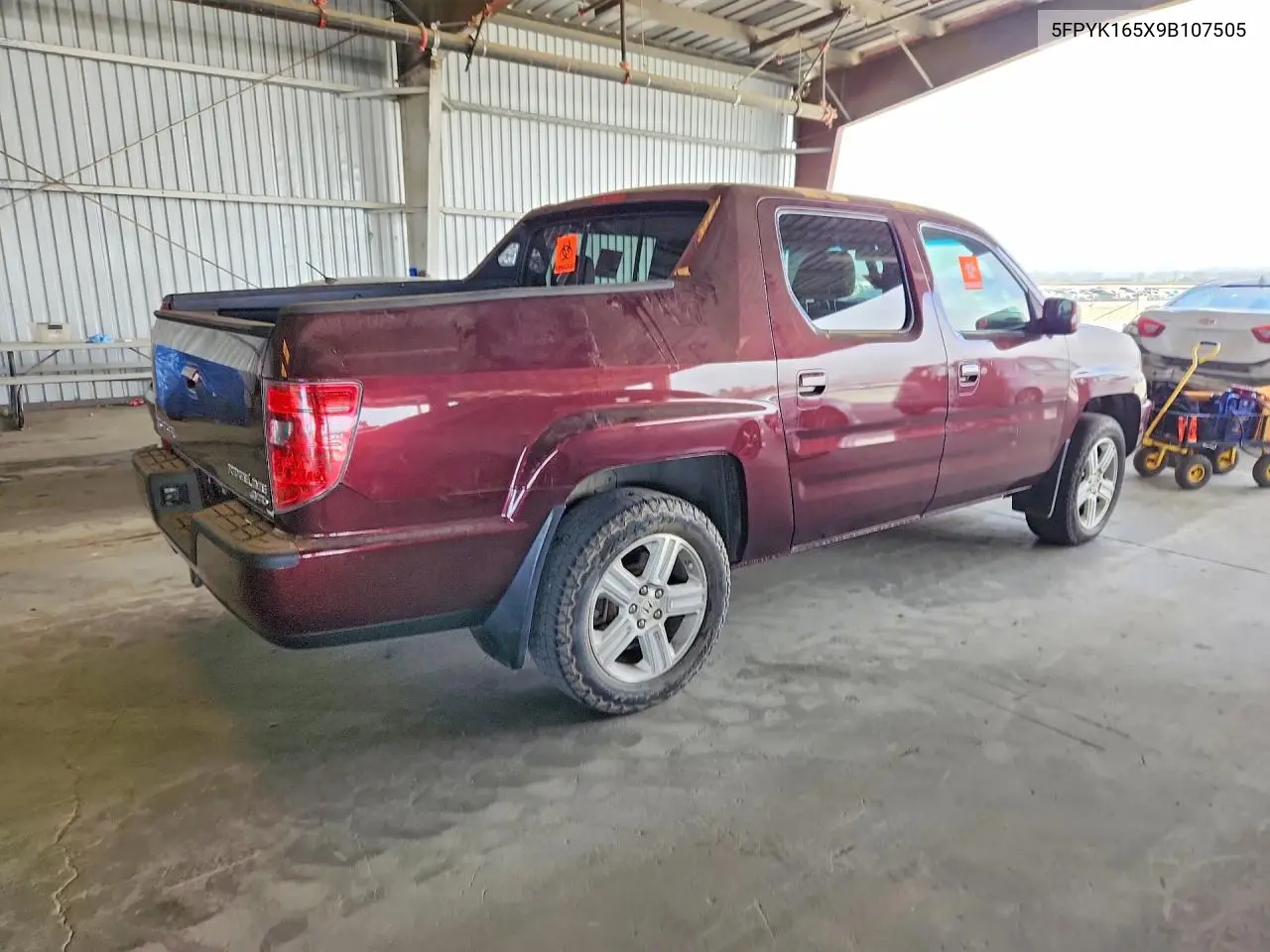 2009 Honda Ridgeline Rtl VIN: 5FPYK165X9B107505 Lot: 59736046