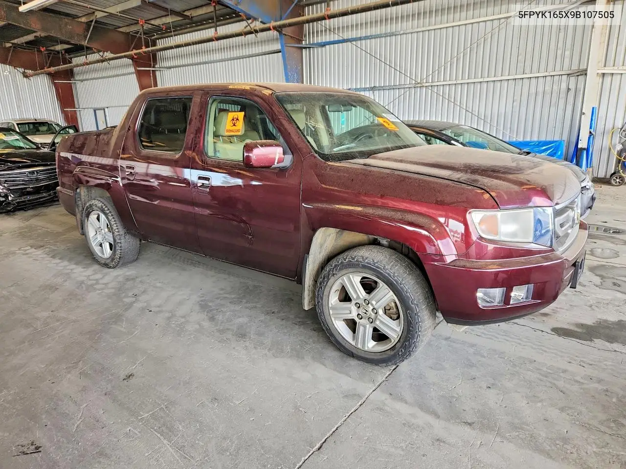 2009 Honda Ridgeline Rtl VIN: 5FPYK165X9B107505 Lot: 59736046