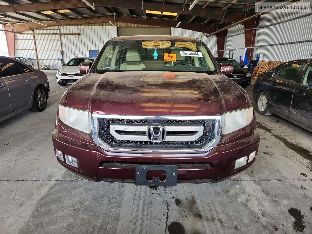 2009 Honda Ridgeline Rtl VIN: 5FPYK165X9B107505 Lot: 59736046