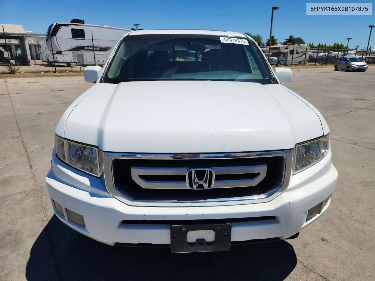 2009 Honda Ridgeline Rtl VIN: 5FPYK165X9B107875 Lot: 60019316
