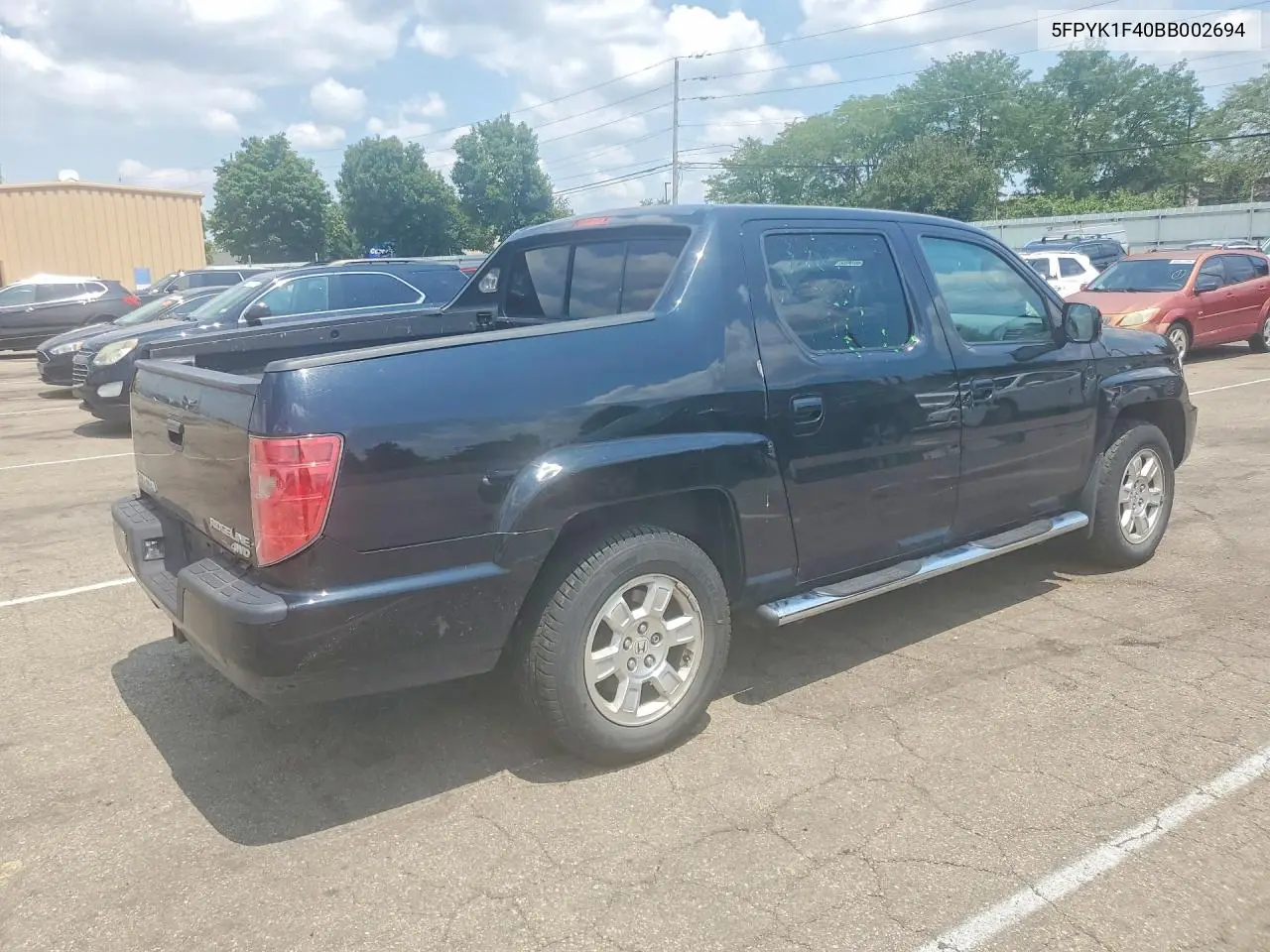 2011 Honda Ridgeline Rts VIN: 5FPYK1F40BB002694 Lot: 61055756