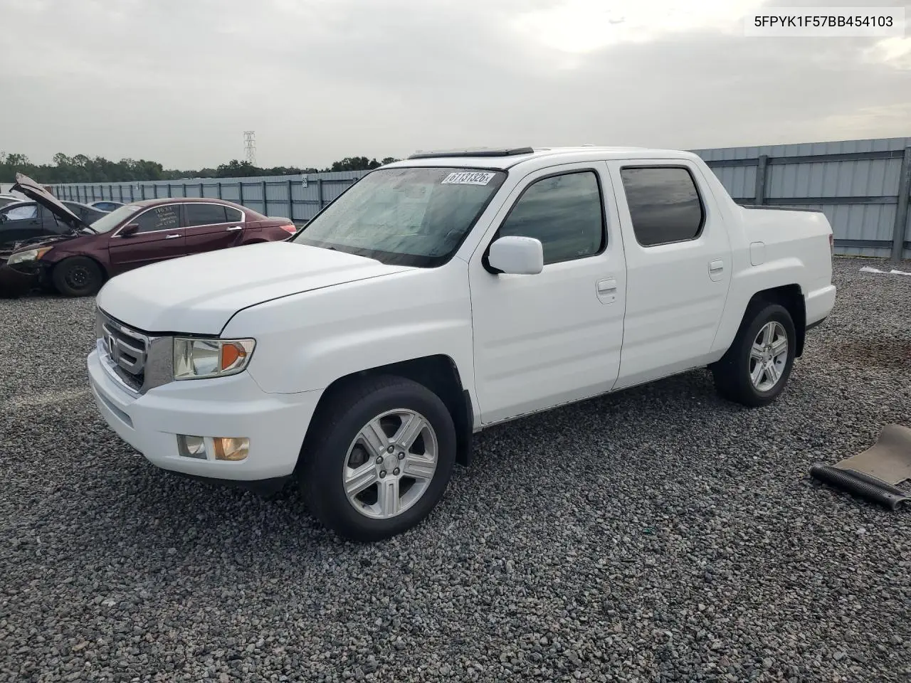 2011 Honda Ridgeline Rtl VIN: 5FPYK1F57BB454103 Lot: 61131326