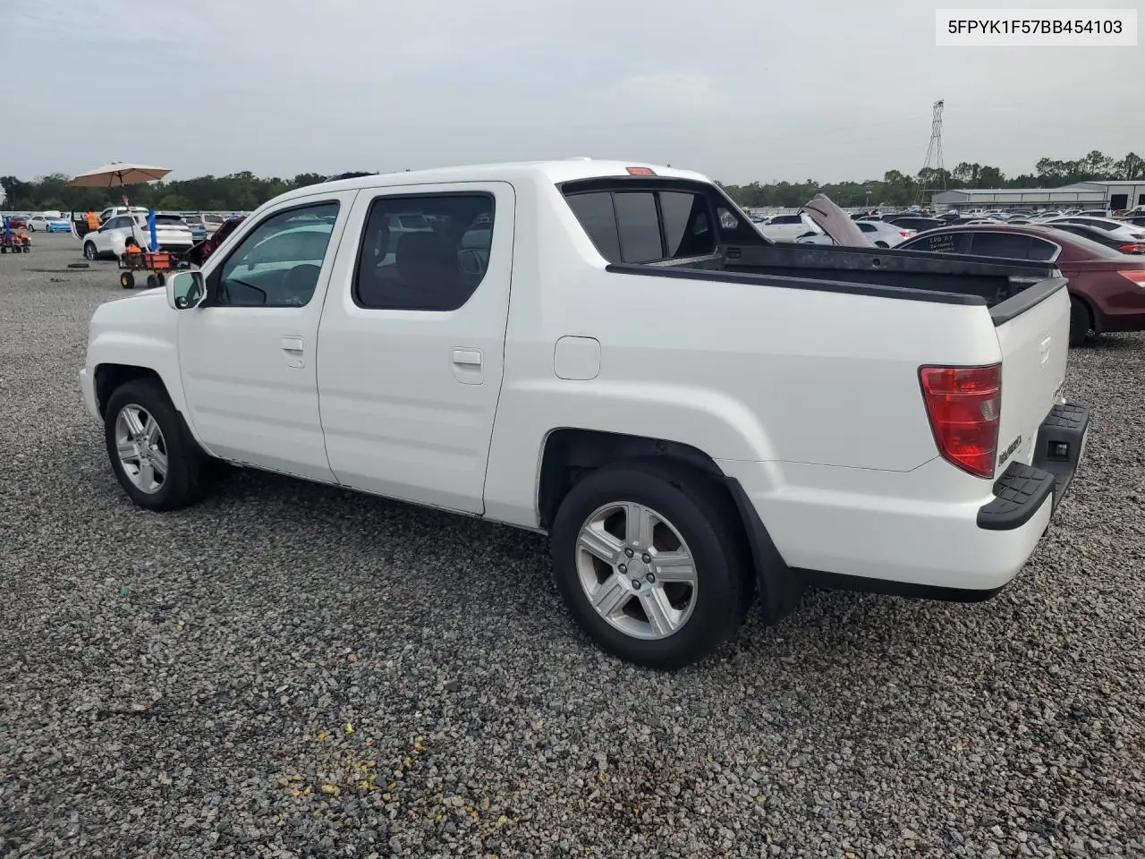 2011 Honda Ridgeline Rtl VIN: 5FPYK1F57BB454103 Lot: 61131326