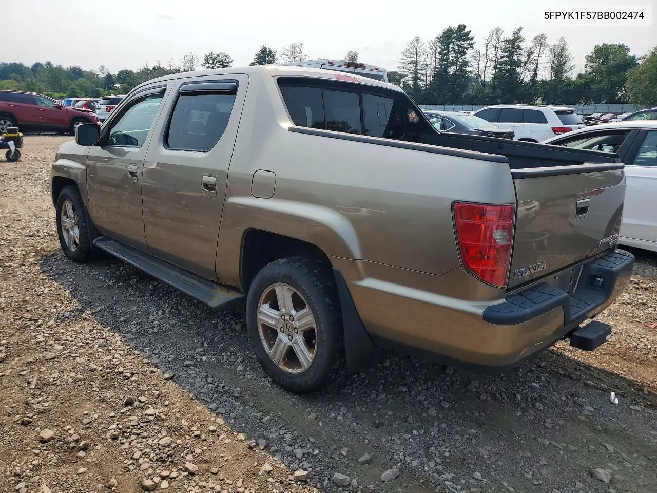 2011 Honda Ridgeline Rtl VIN: 5FPYK1F57BB002474 Lot: 61296156