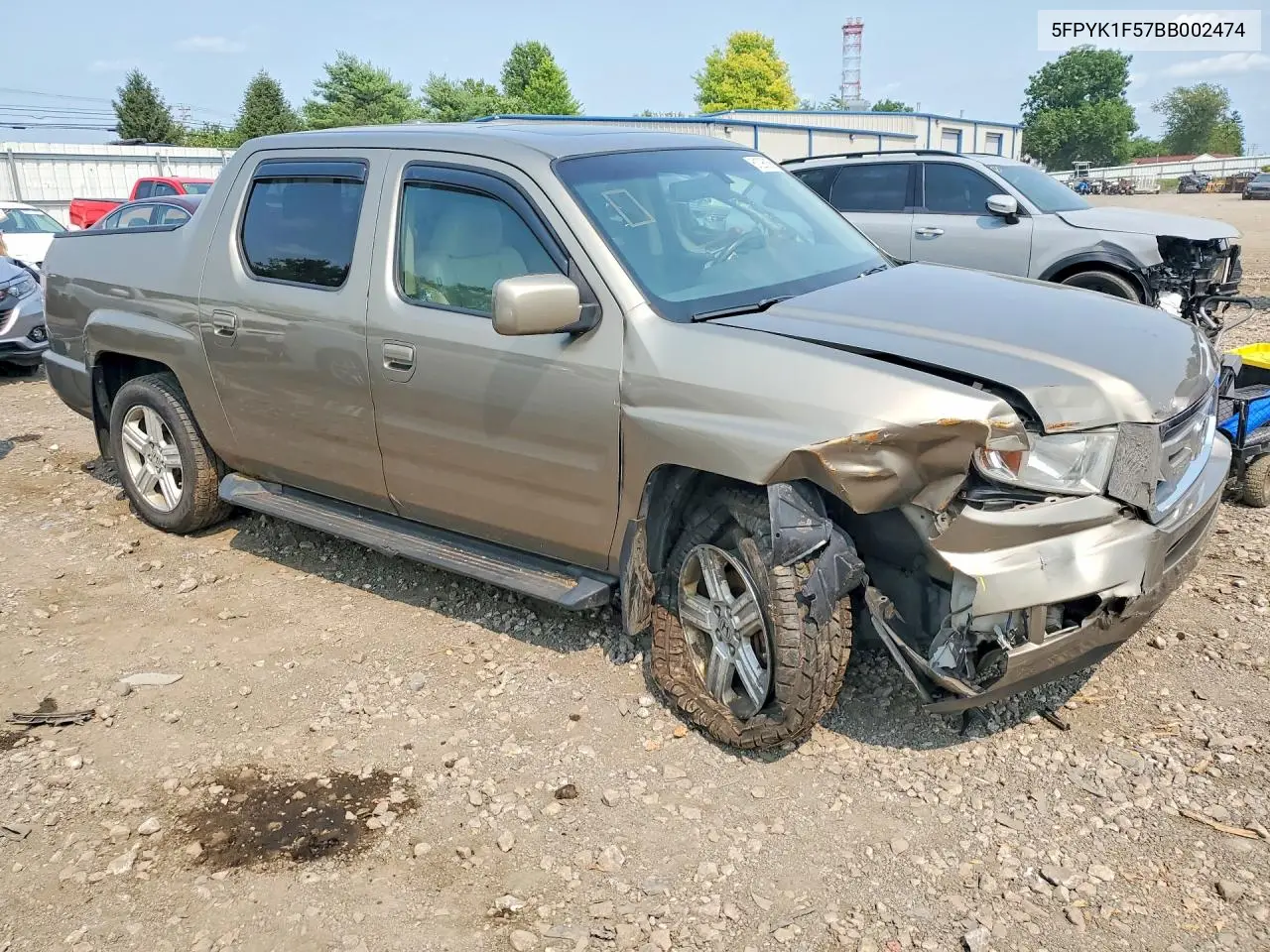 2011 Honda Ridgeline Rtl VIN: 5FPYK1F57BB002474 Lot: 61296156