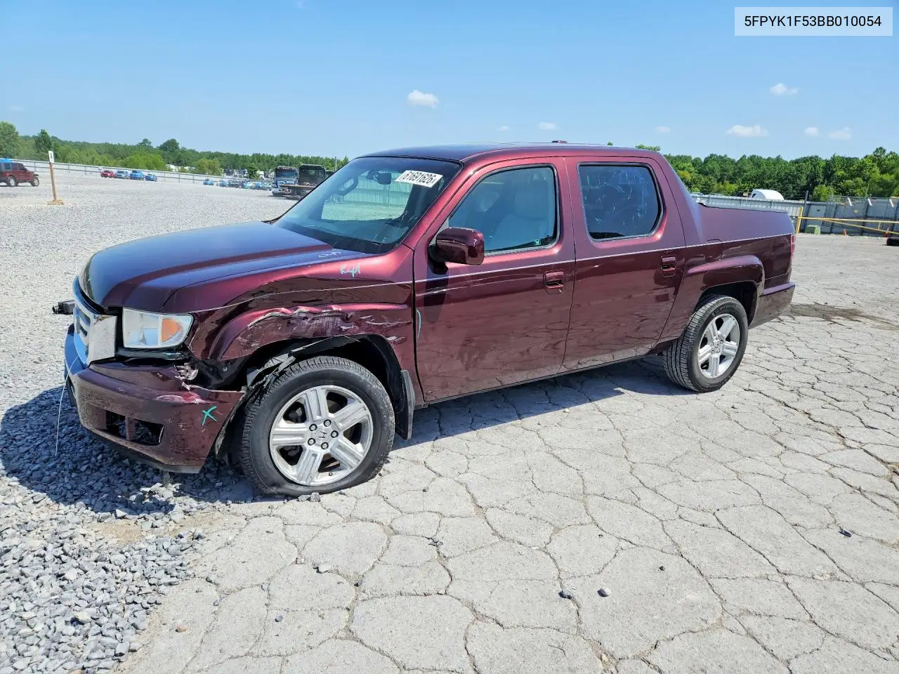2011 Honda Ridgeline Rtl VIN: 5FPYK1F53BB010054 Lot: 61691626