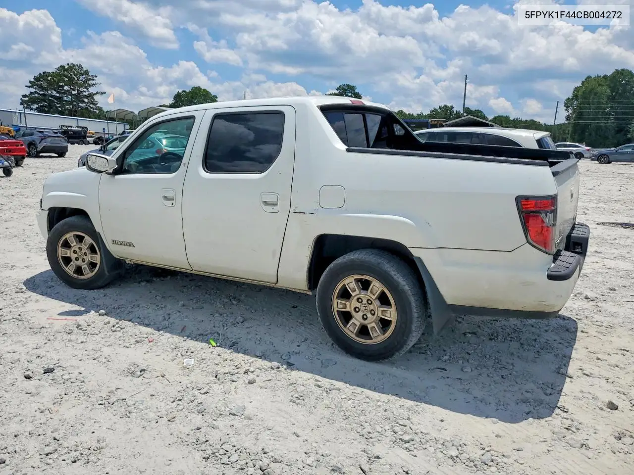 2012 Honda Ridgeline Rts VIN: 5FPYK1F44CB004272 Lot: 60243176