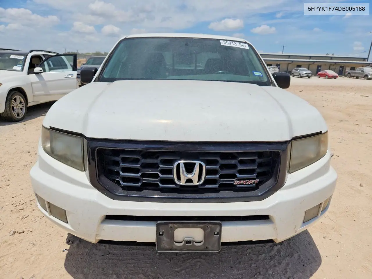 2013 Honda Ridgeline Sport VIN: 5FPYK1F74DB005188 Lot: 59913756