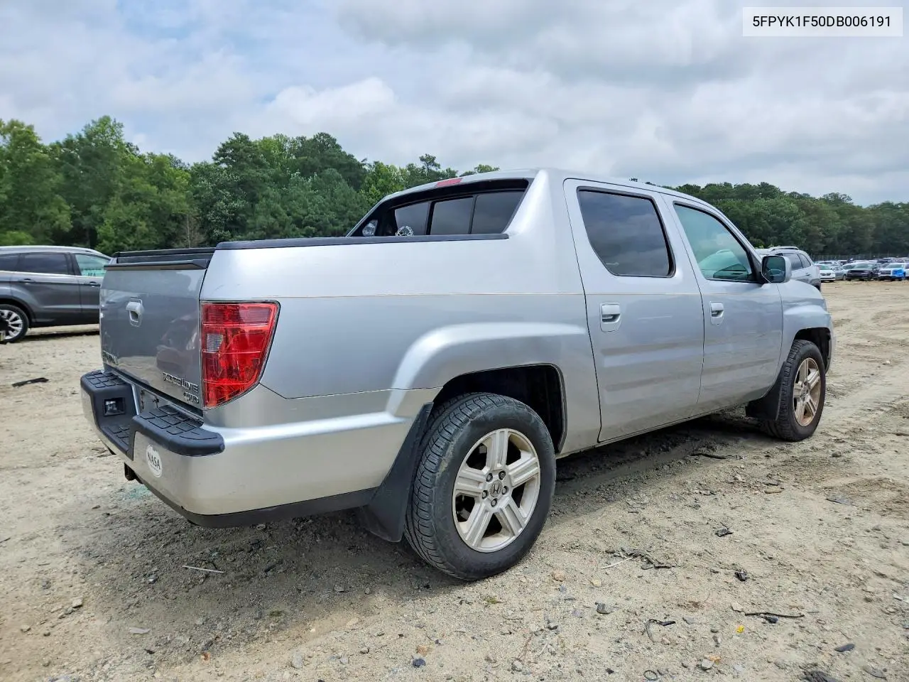 2013 Honda Ridgeline Rtl VIN: 5FPYK1F50DB006191 Lot: 61786356