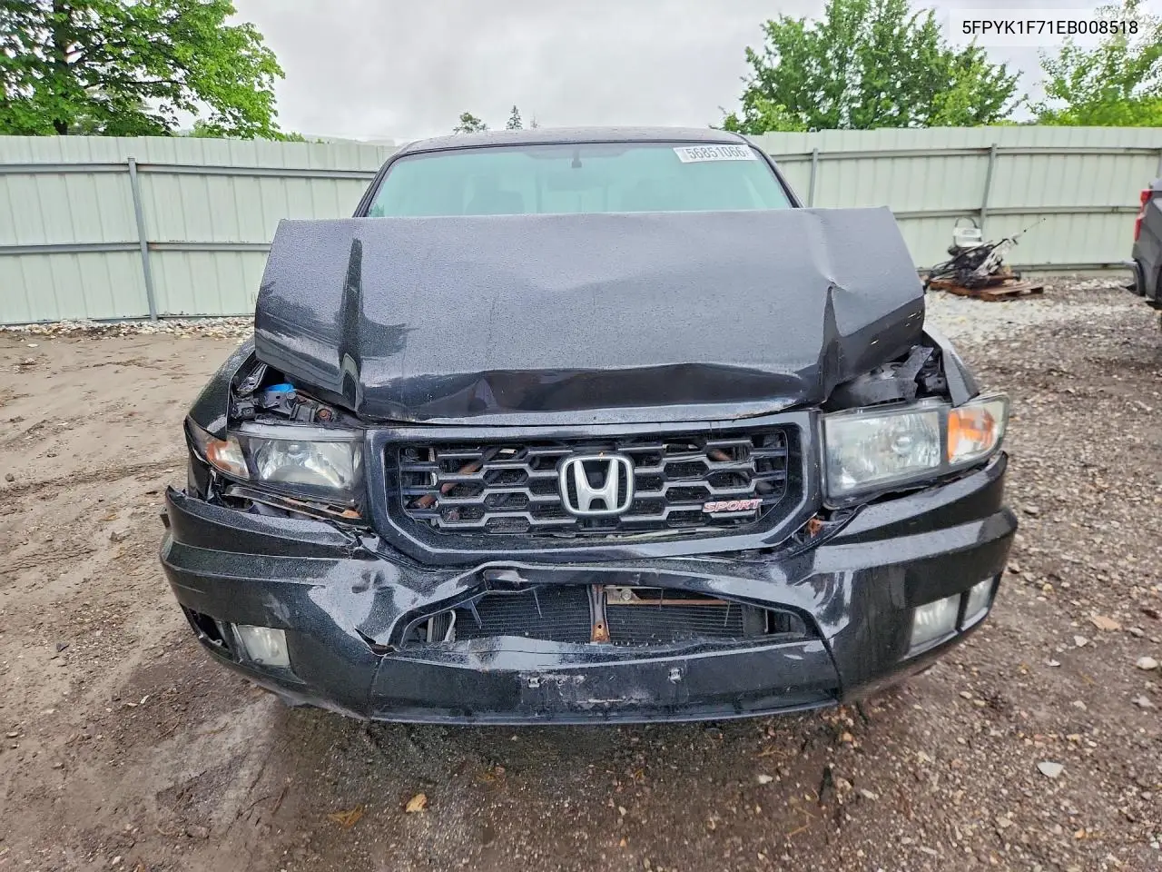 2014 Honda Ridgeline Sport VIN: 5FPYK1F71EB008518 Lot: 56851066