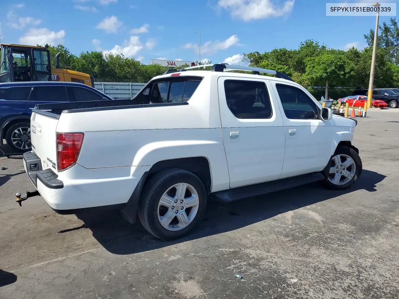 2014 Honda Ridgeline Rtl VIN: 5FPYK1F51EB001339 Lot: 57191796